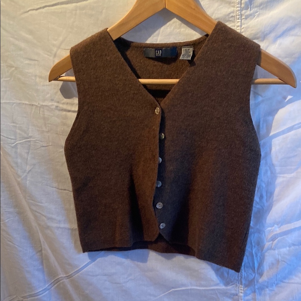 GAP Brown Button-Up Vest
